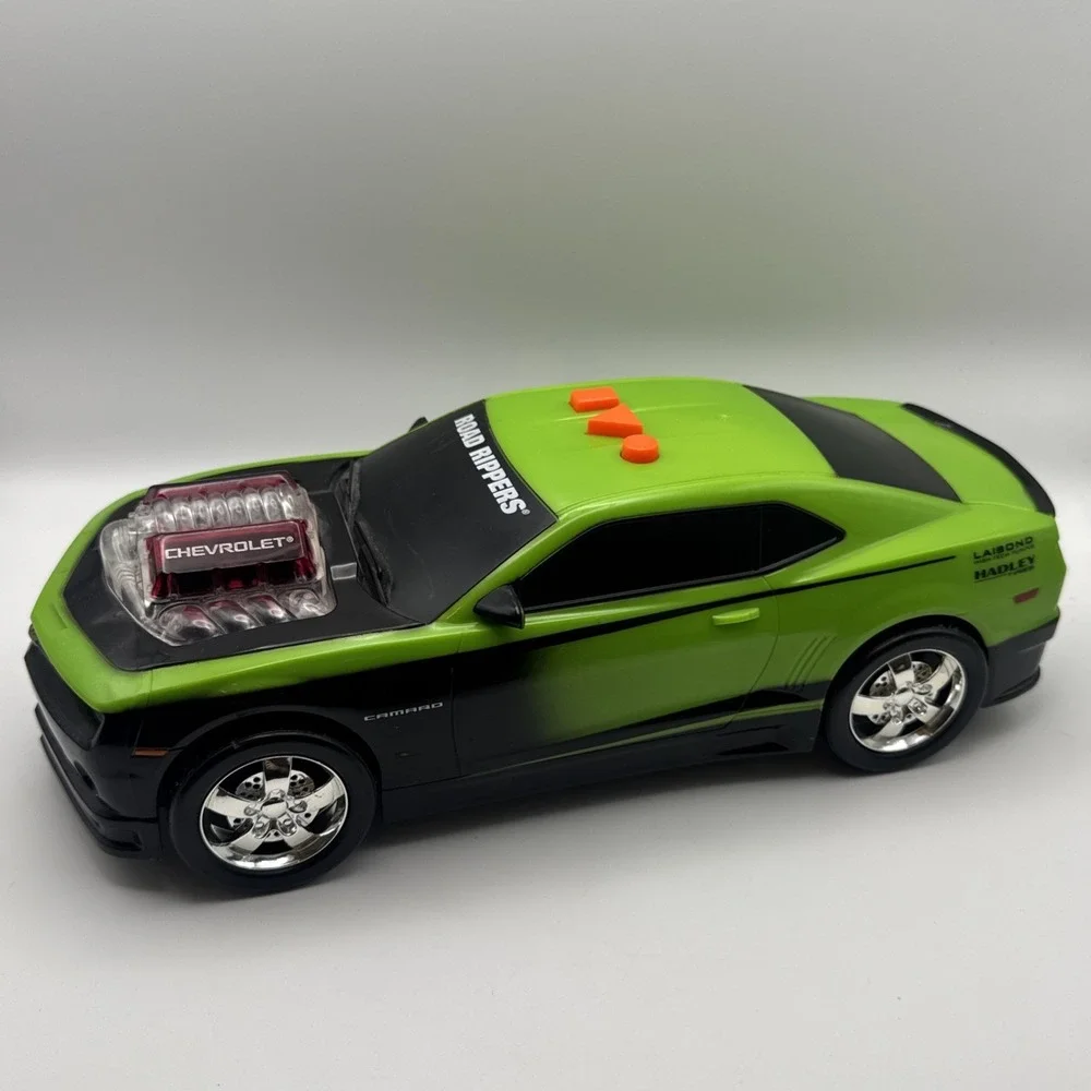 Rare 2010 Toy State Road Rippers Chevy Camaro Krypton Green Lights Tested